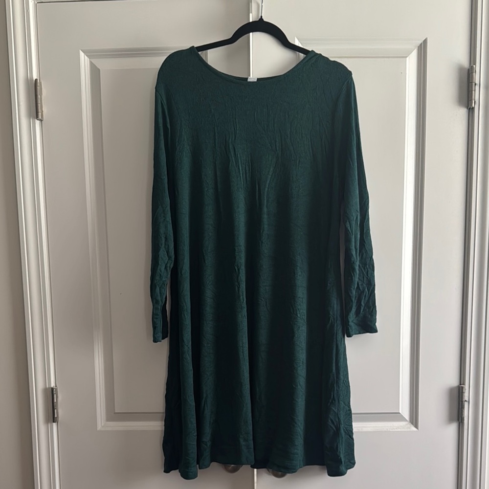 Green Tunic Knit Swing Dress